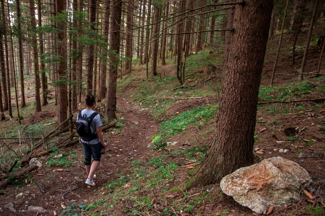Hikers on Mount Trebević above Sarajevo