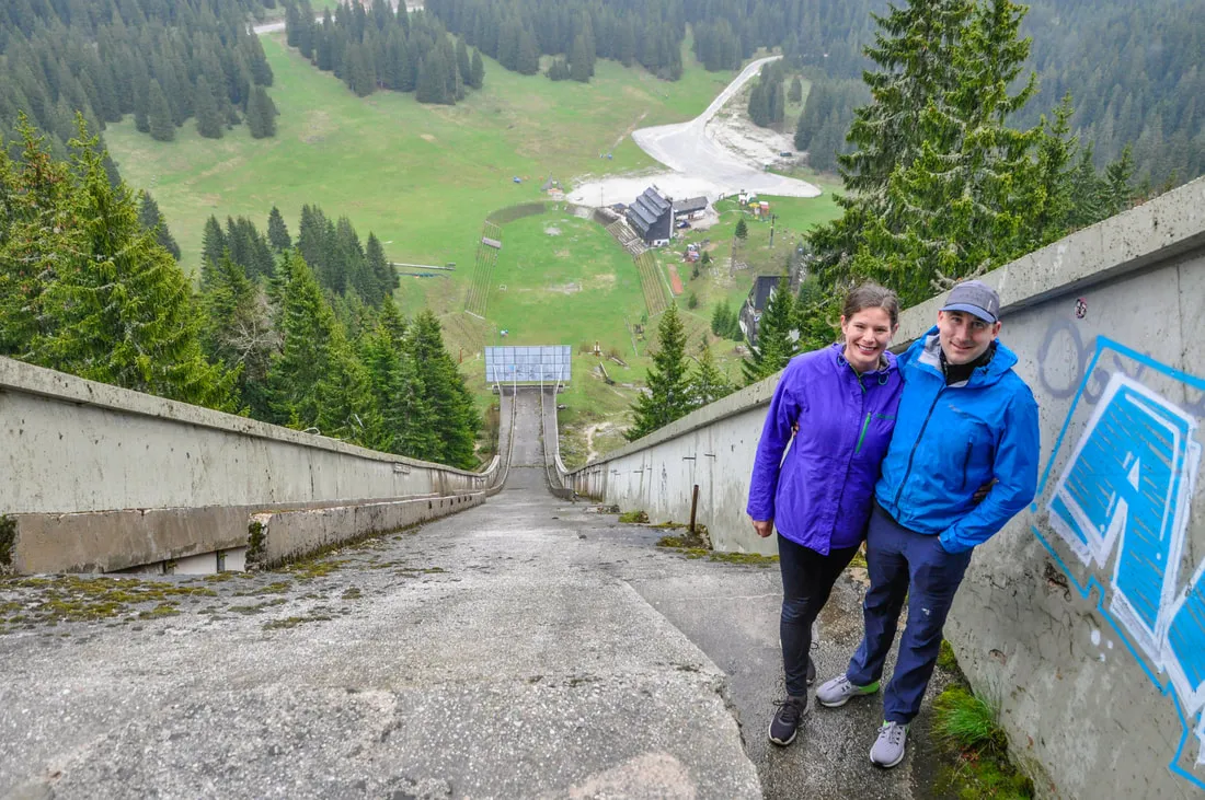 Abandoned Olympic bobsleigh track on Mount Trebević